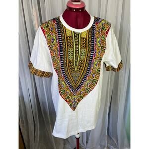 Dashiki tshirt orange yellow green
